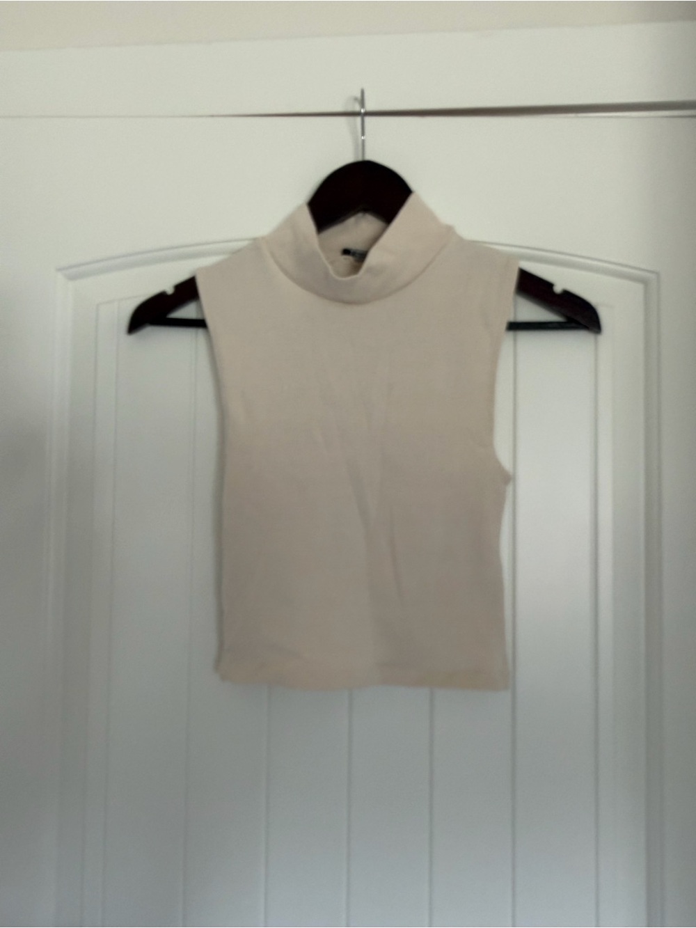 Zara Sleeveless Turtleneck Tank in Cream